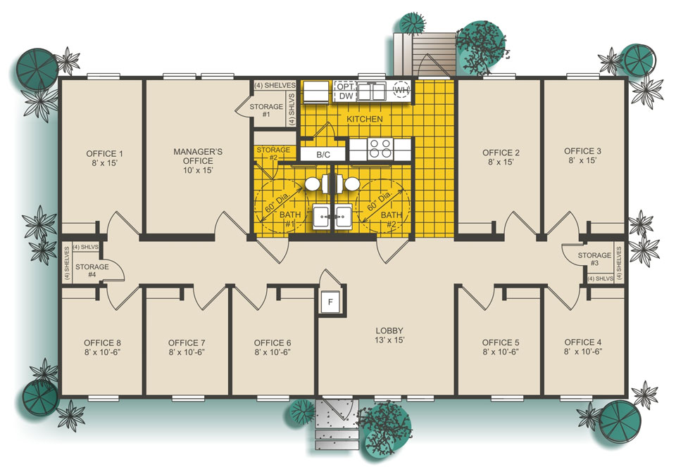1590 sq. ft. office building